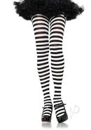 Leg Avenue Striped Tights - Plus Size - Black/white